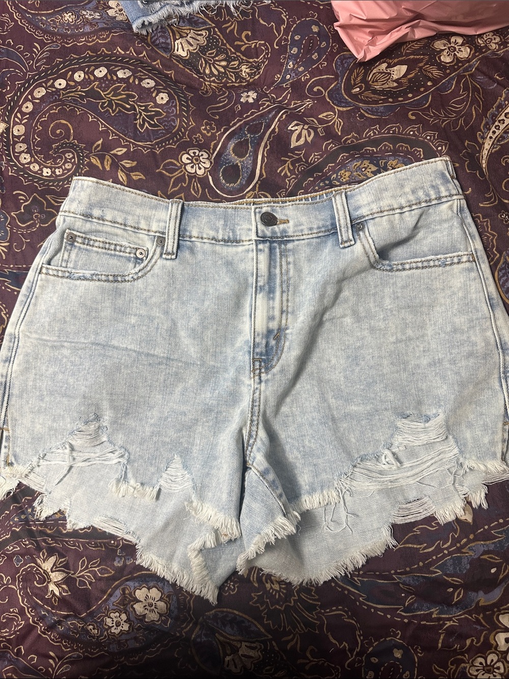 Light Wash aerie Distressed Denim Women's Shorts